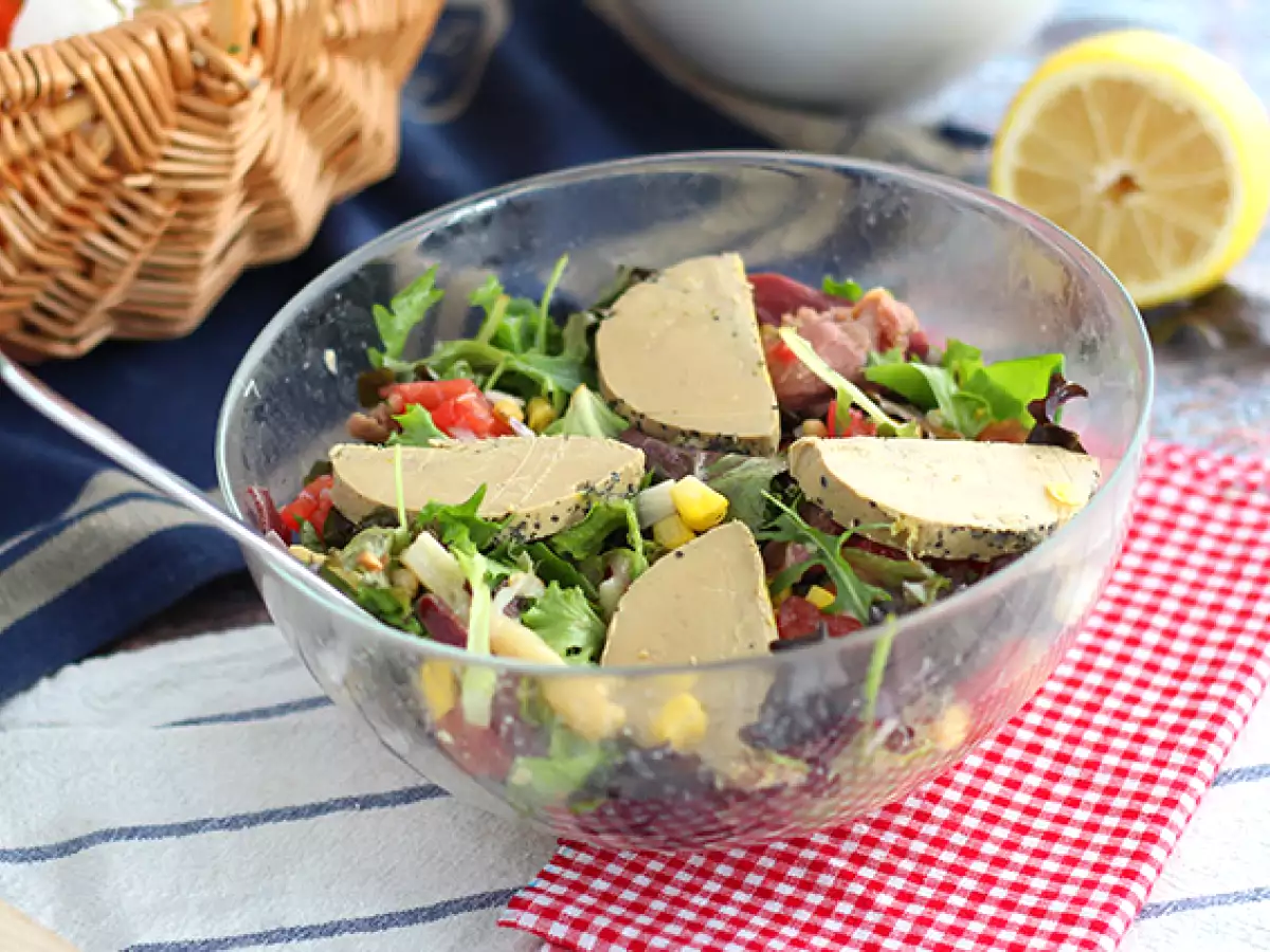 Kaz ciğerli Landaise salatası (Perigord salatası) - fotoğraf 4