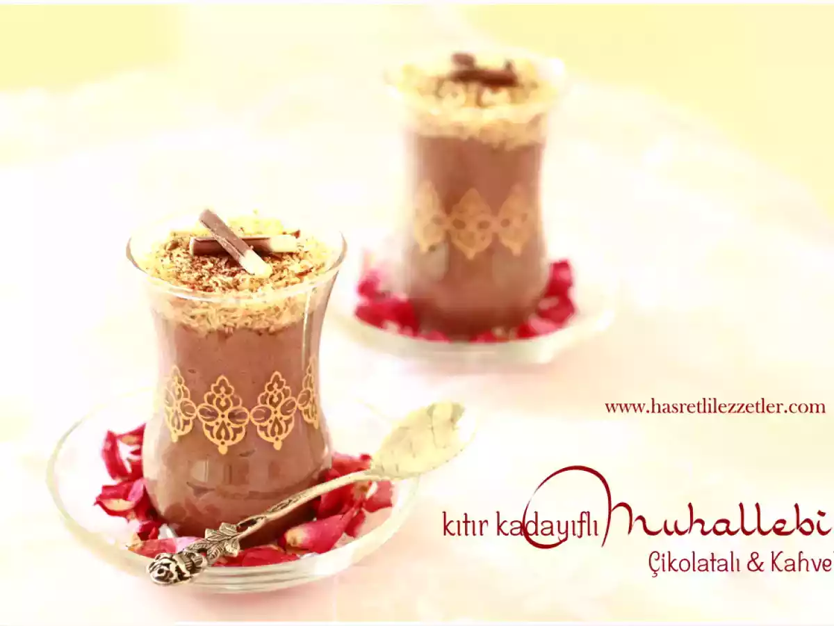 Kıtır Kadayıflı Muhallebi (Çikolatalı & Kahveli)