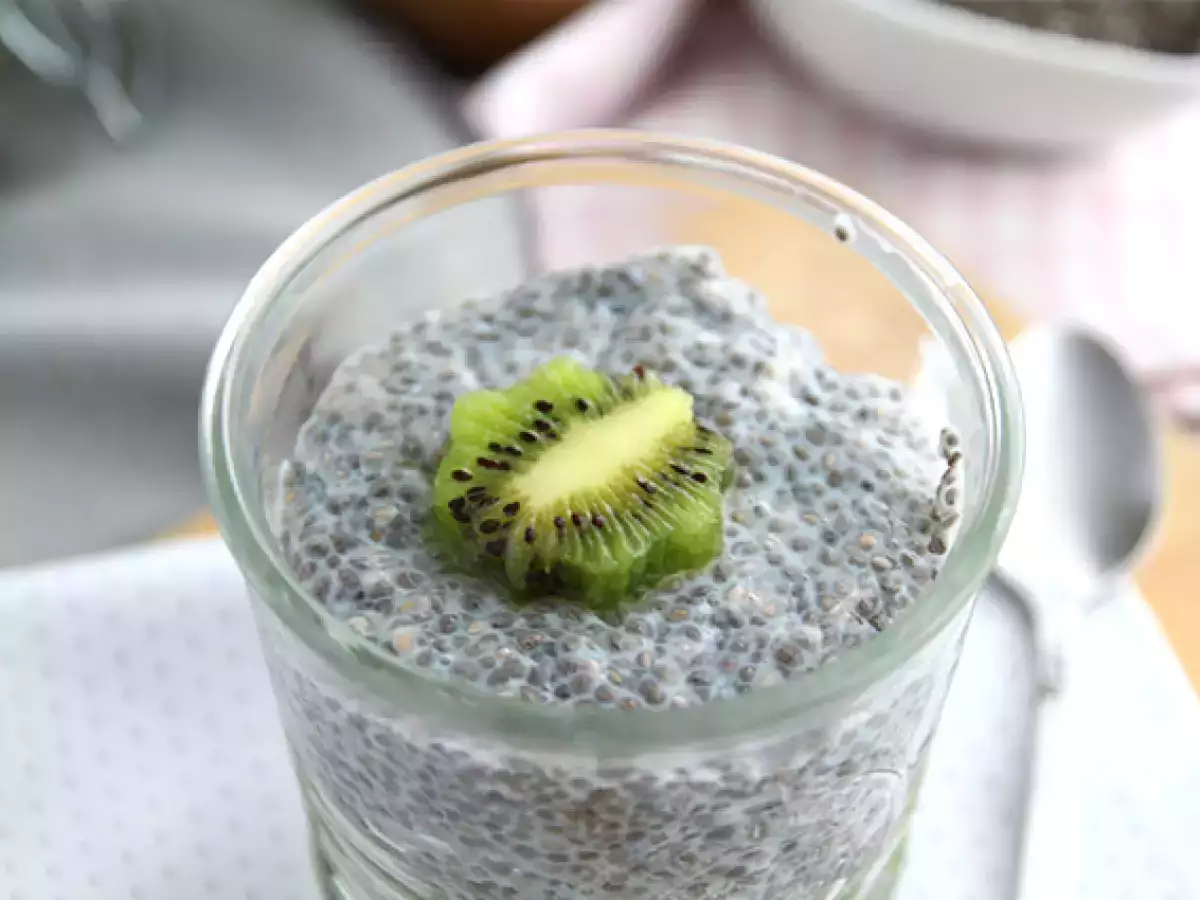 Kivi meyveli Chia tohumlu puding - fotoğraf 4