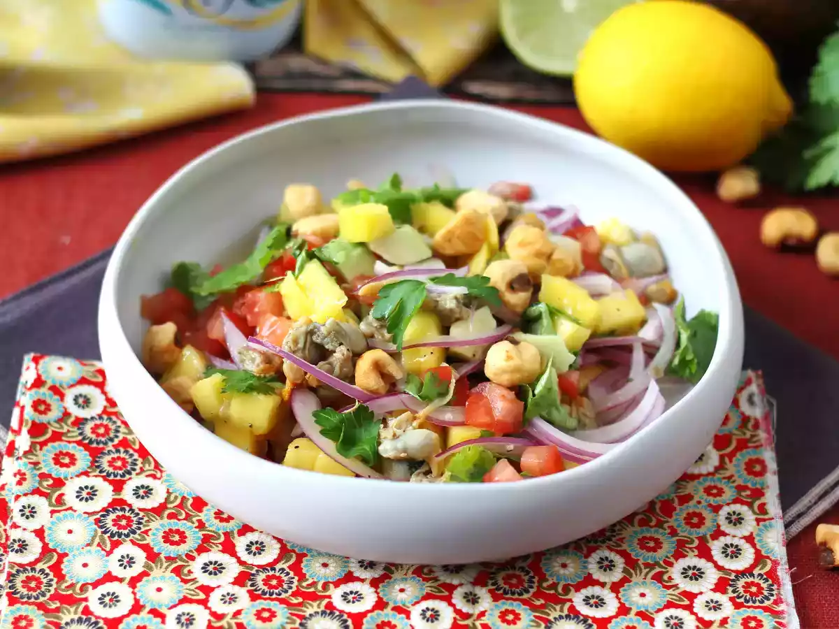 Konserve midyeli ceviche
