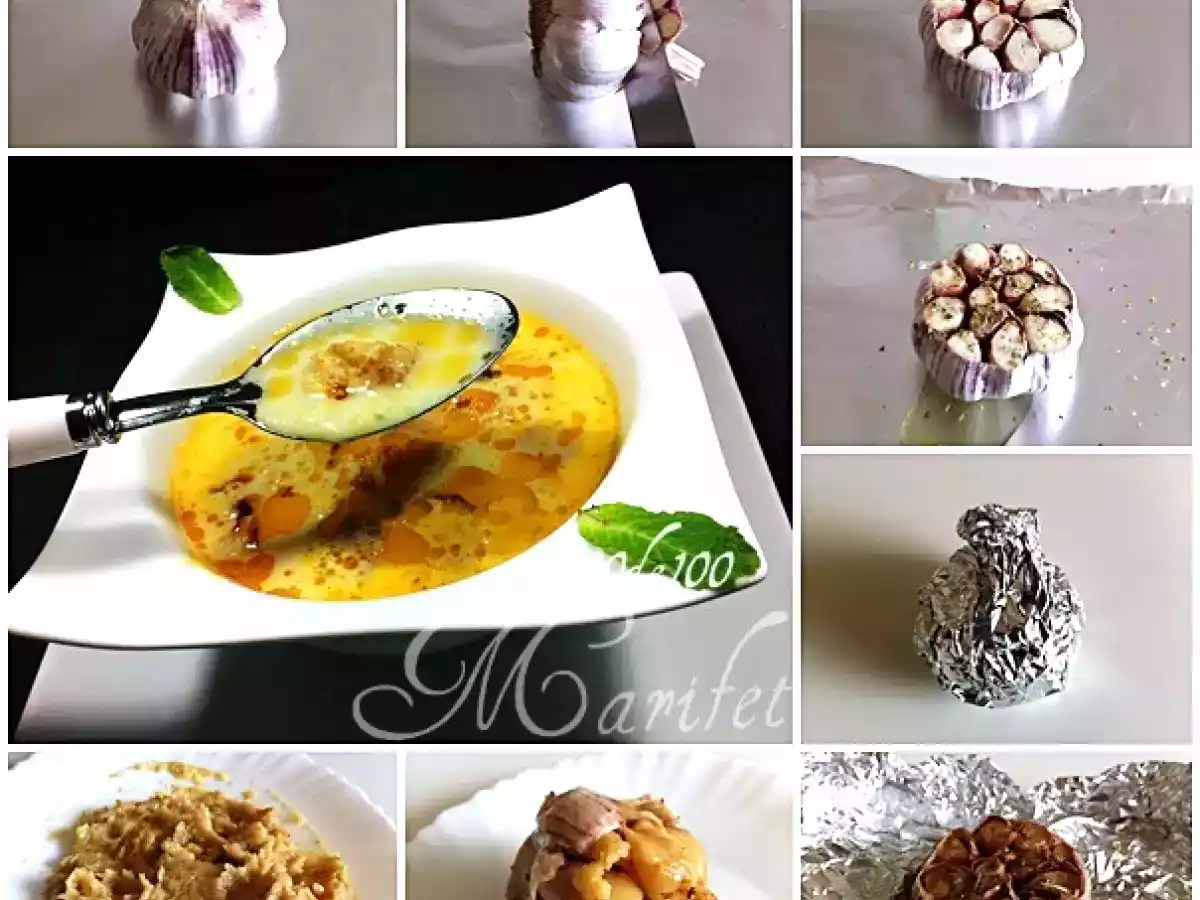 Közlenmiş Sarımsak Çorbası (Soupe à l'ail rôti) - fotoğraf 4