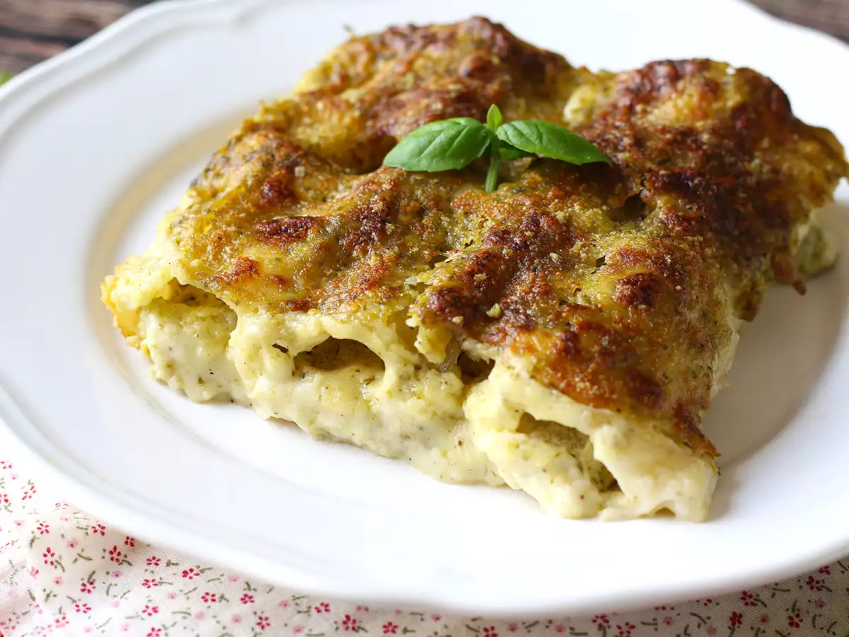Kremalı ve fırında gratine pestolu cannelloni: kolay ve lezzetli tarif - fotoğraf 6