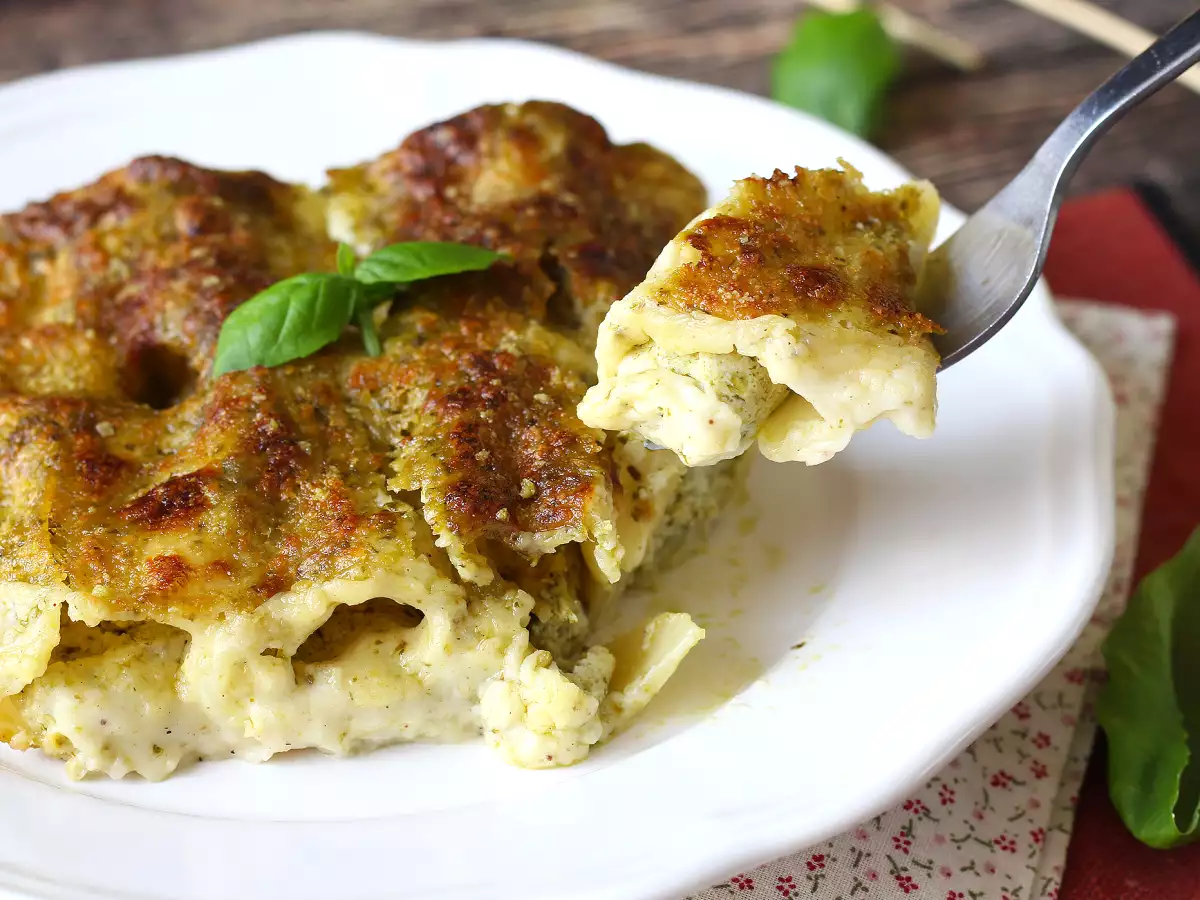 Kremalı ve fırında gratine pestolu cannelloni: kolay ve lezzetli tarif - fotoğraf 7