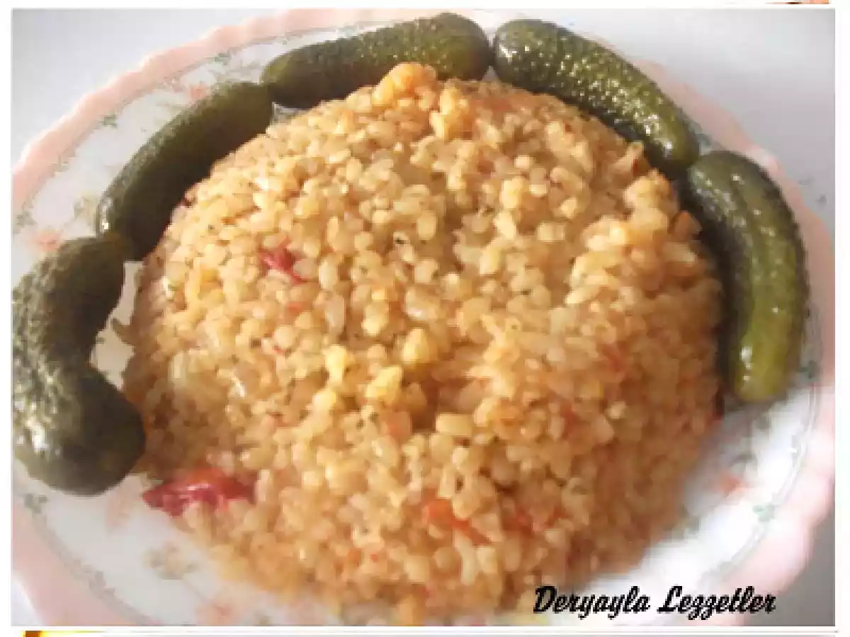 Kuru Biberli Sarımsaklı Bulgur Pilavı