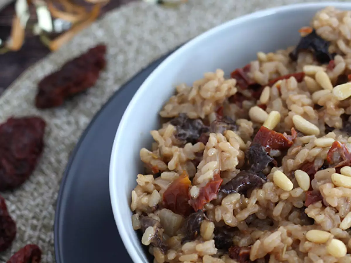 Kurutulmuş Domatesli ve Mantarlı Vejetaryen Risotto - fotoğraf 2