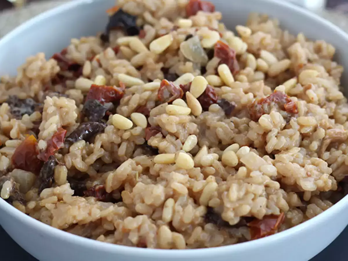 Kurutulmuş Domatesli ve Mantarlı Vejetaryen Risotto - fotoğraf 5