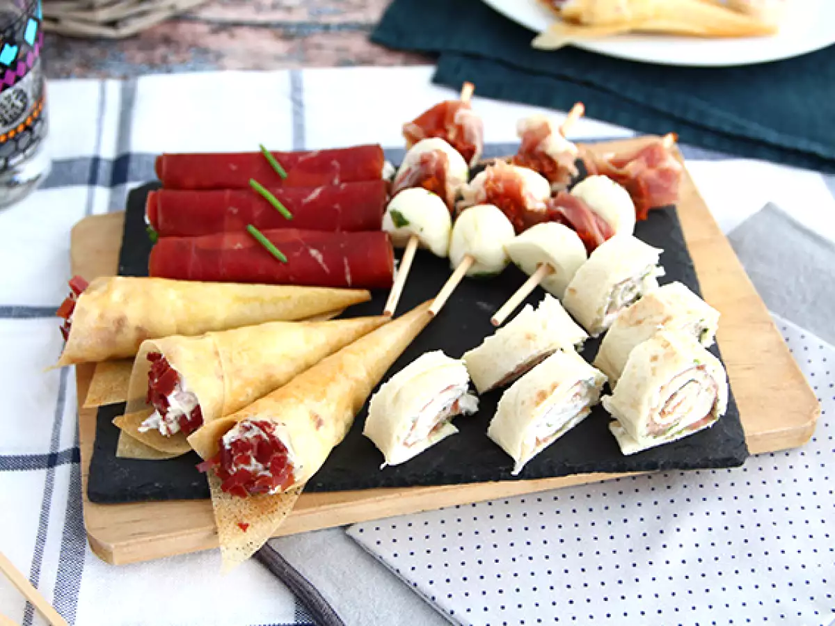 Kurutulmuş etli aperatifler dörtlüsü