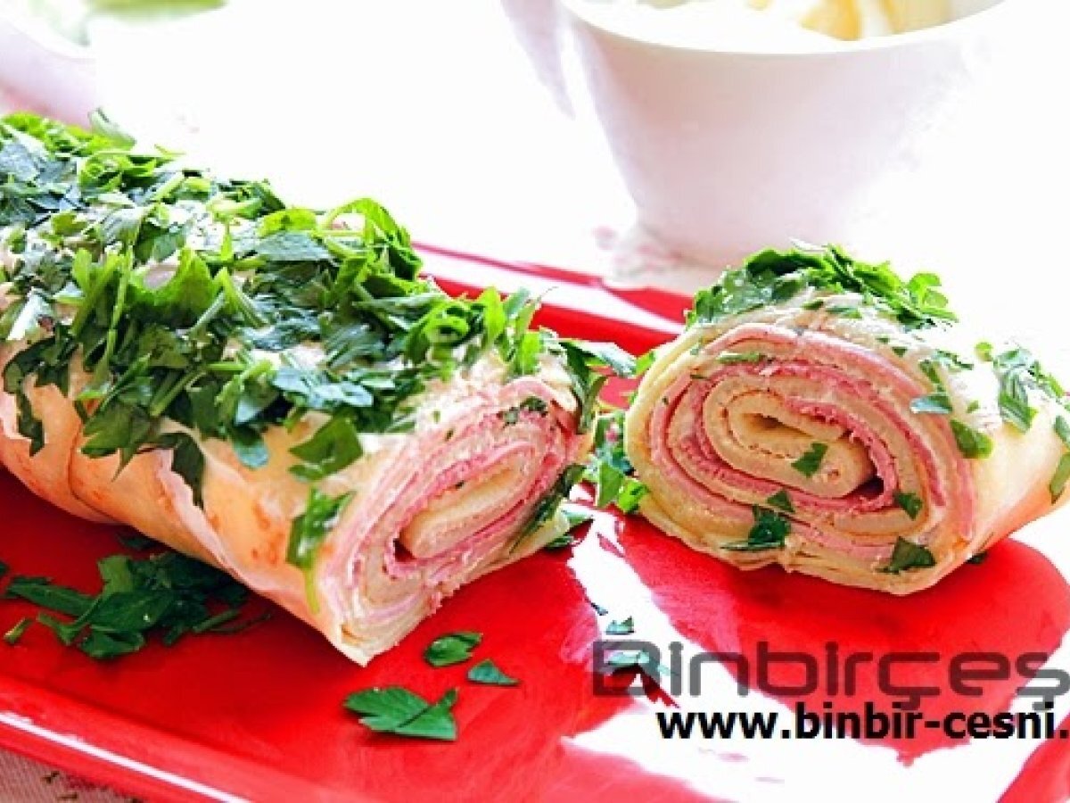 Labneli Salamlı Krep Sarma