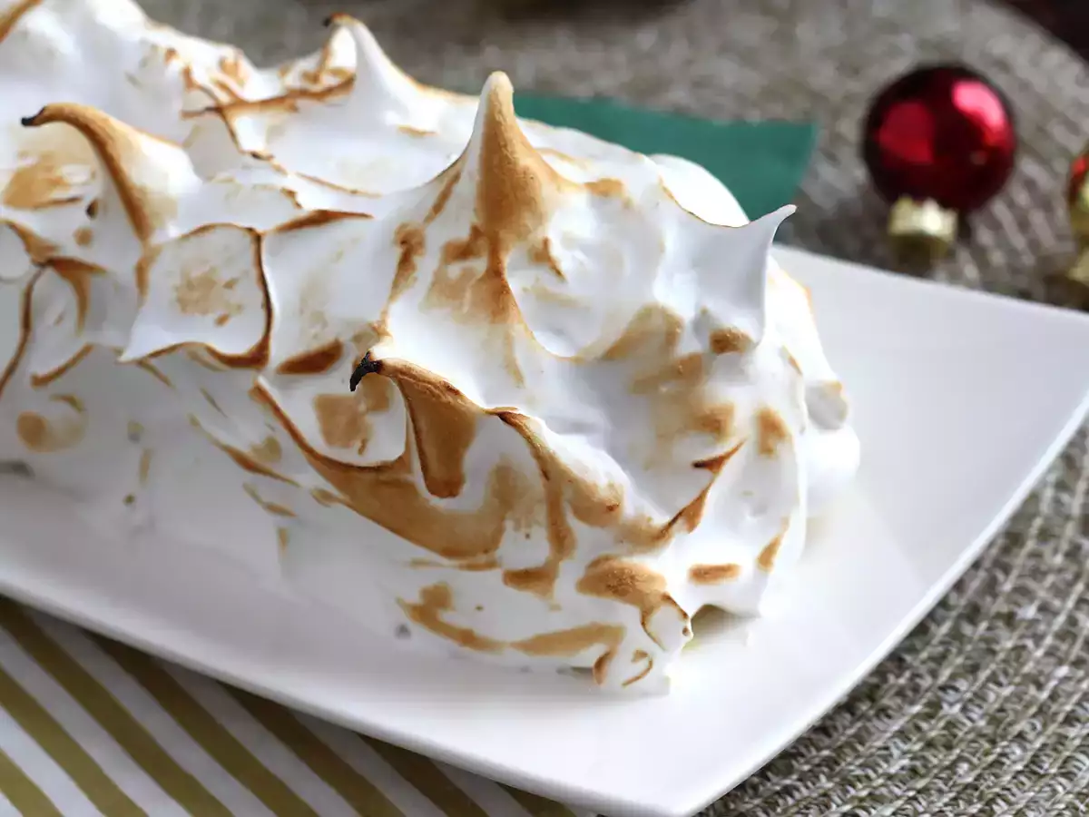 Limonlu Beze Tartı Şeklinde Yılbaşı Kütük Pastası - fotoğraf 8