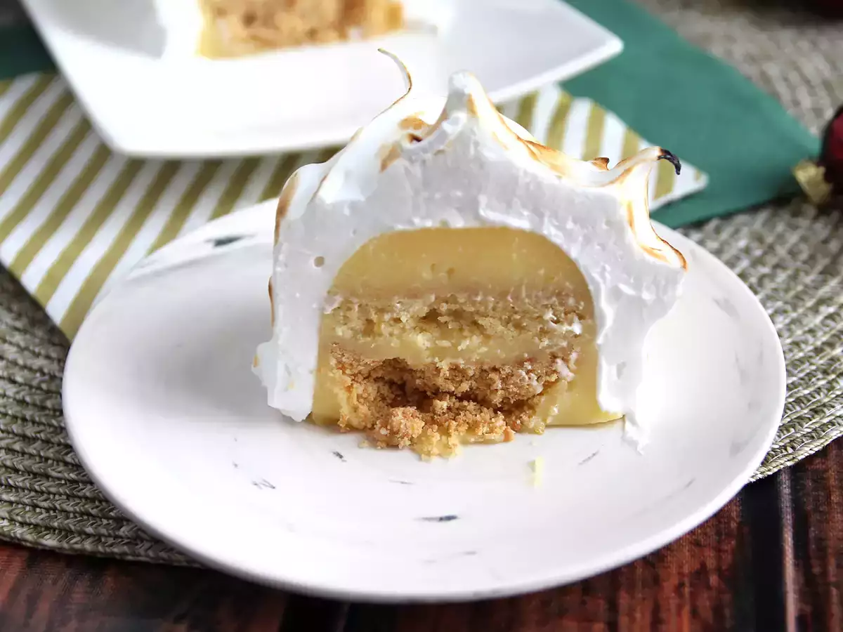 Limonlu beze turtası kütüğü - fotoğraf 3