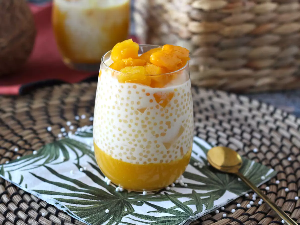 Mango sago, basitliği ile fetheden tapyoka ve mangolu Asya tatlısı.