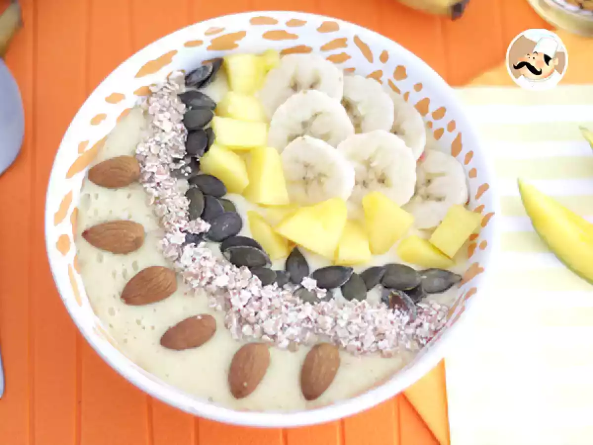 Mango ve muzlu smoothie kasesi - fotoğraf 2