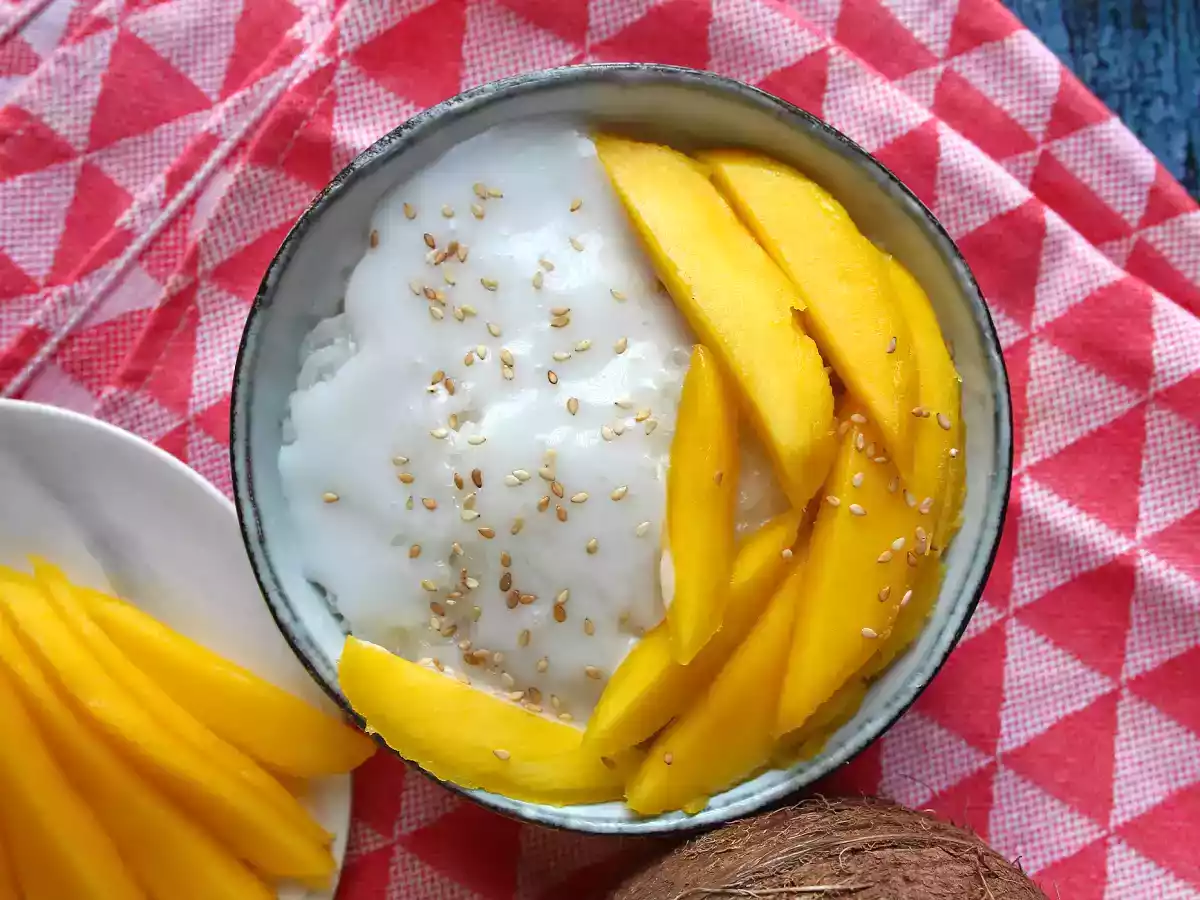 Mango yapışkan pirinç, süper rahatlatıcı Tayland tatlısı - fotoğraf 6