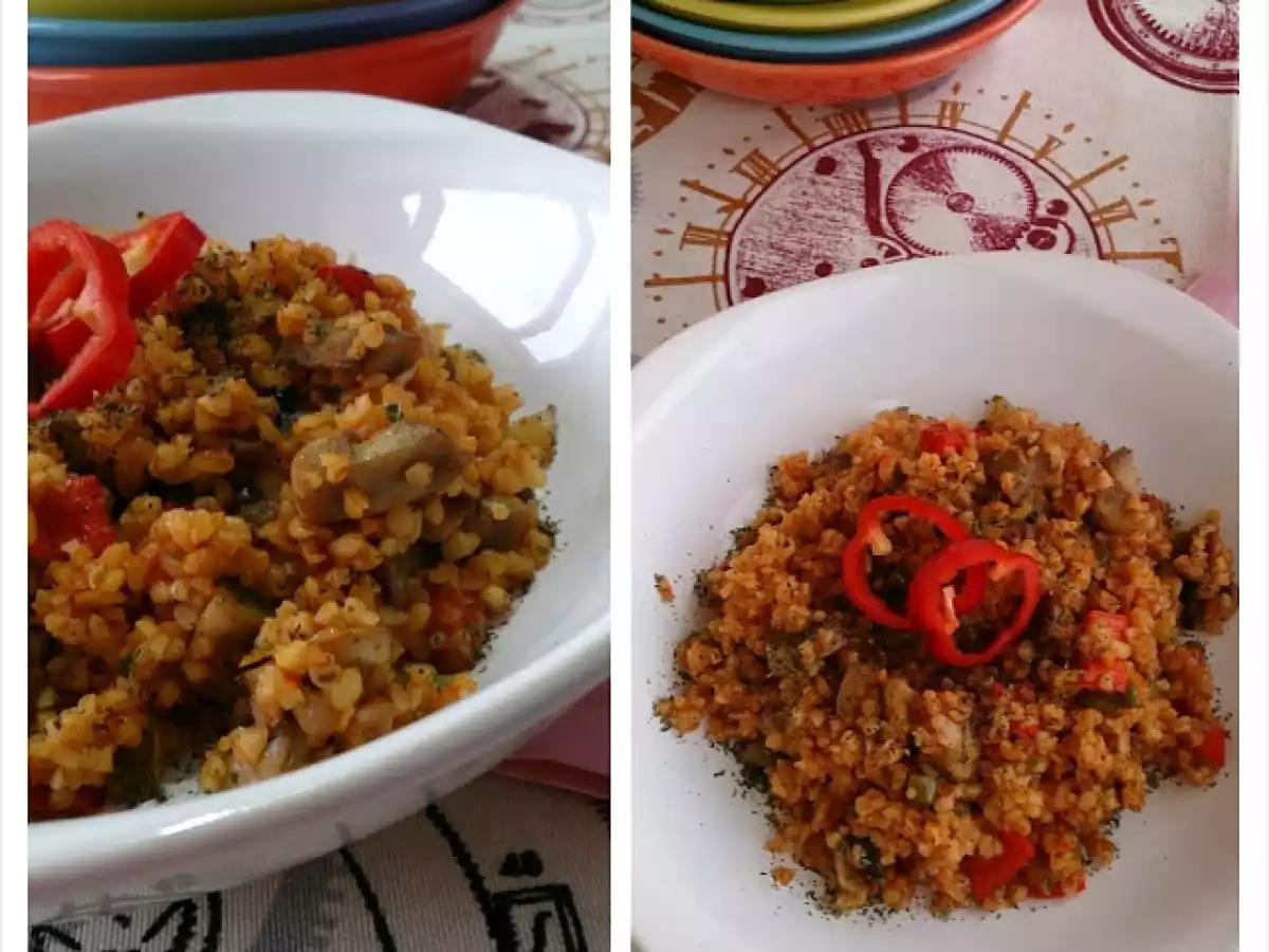 MANTARLI SEBZELİ BULGUR PİLAVI - fotoğraf 2