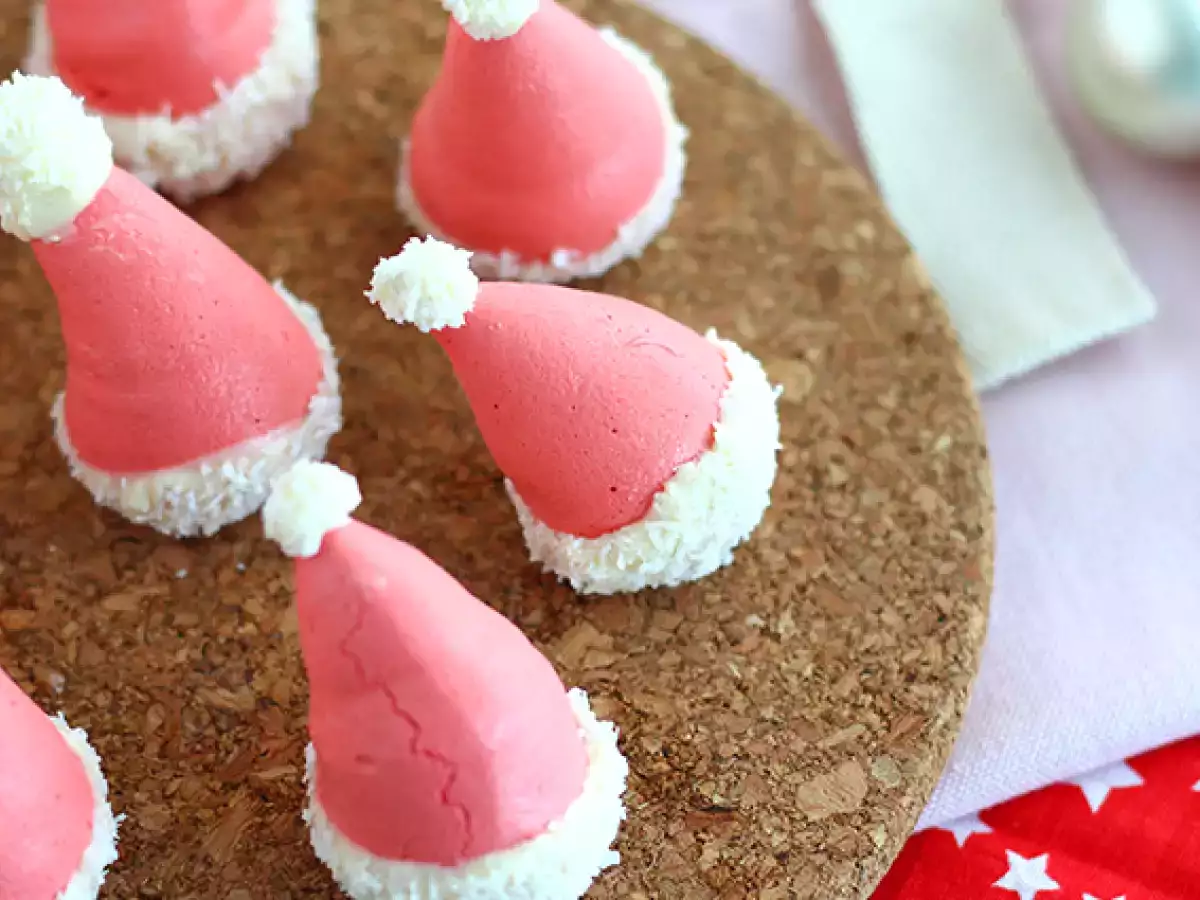 Meringues Noel Baba şapkaları - fotoğraf 2