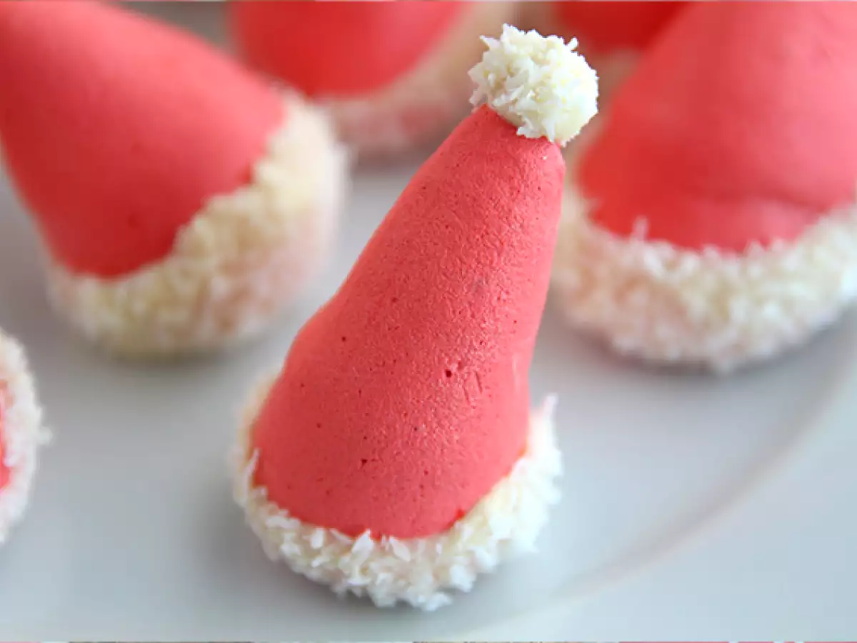 Meringues Noel Baba şapkaları - fotoğraf 3