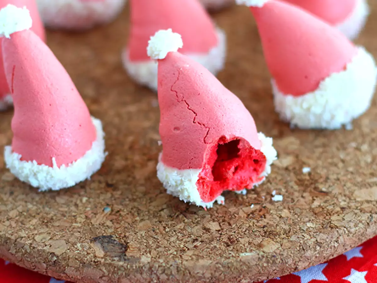 Meringues Noel Baba şapkaları - fotoğraf 4