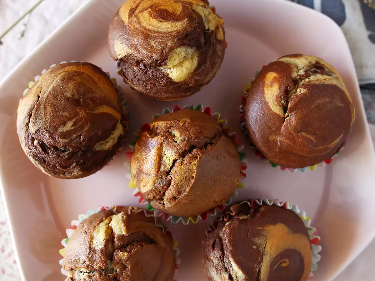 Mermer Desenli Muffinler - fotoğraf 3