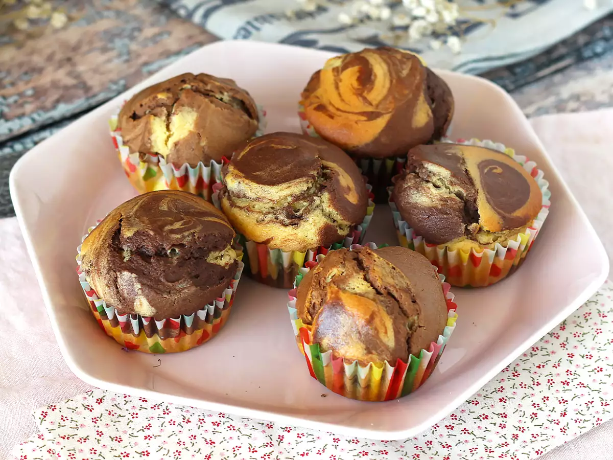 Mermer Desenli Muffinler - fotoğraf 4