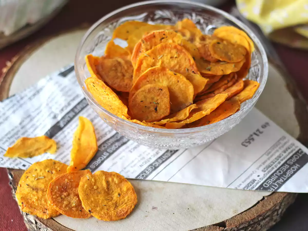 Mikrodalga tatlı patates cipsi - fotoğraf 2