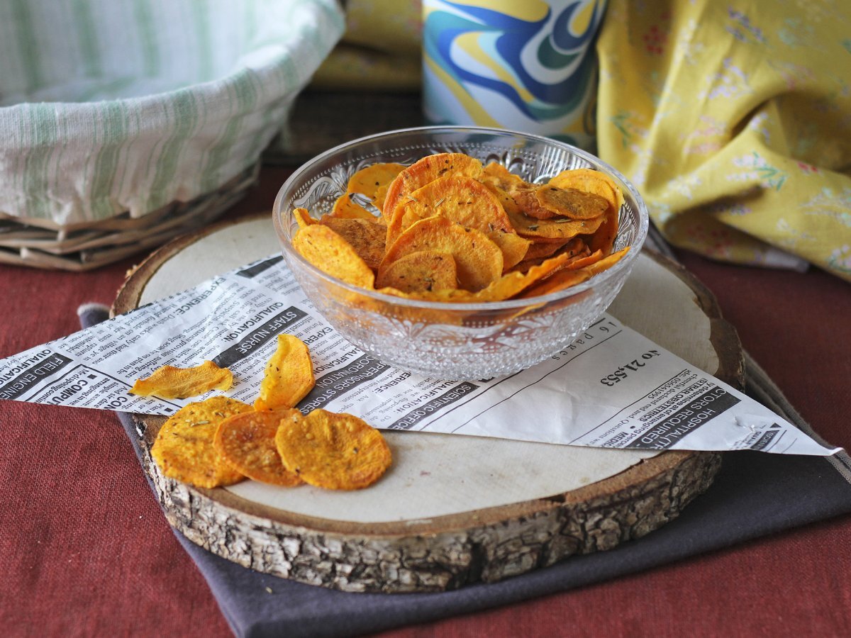 Mikrodalga tatlı patates cipsi - fotoğraf 3