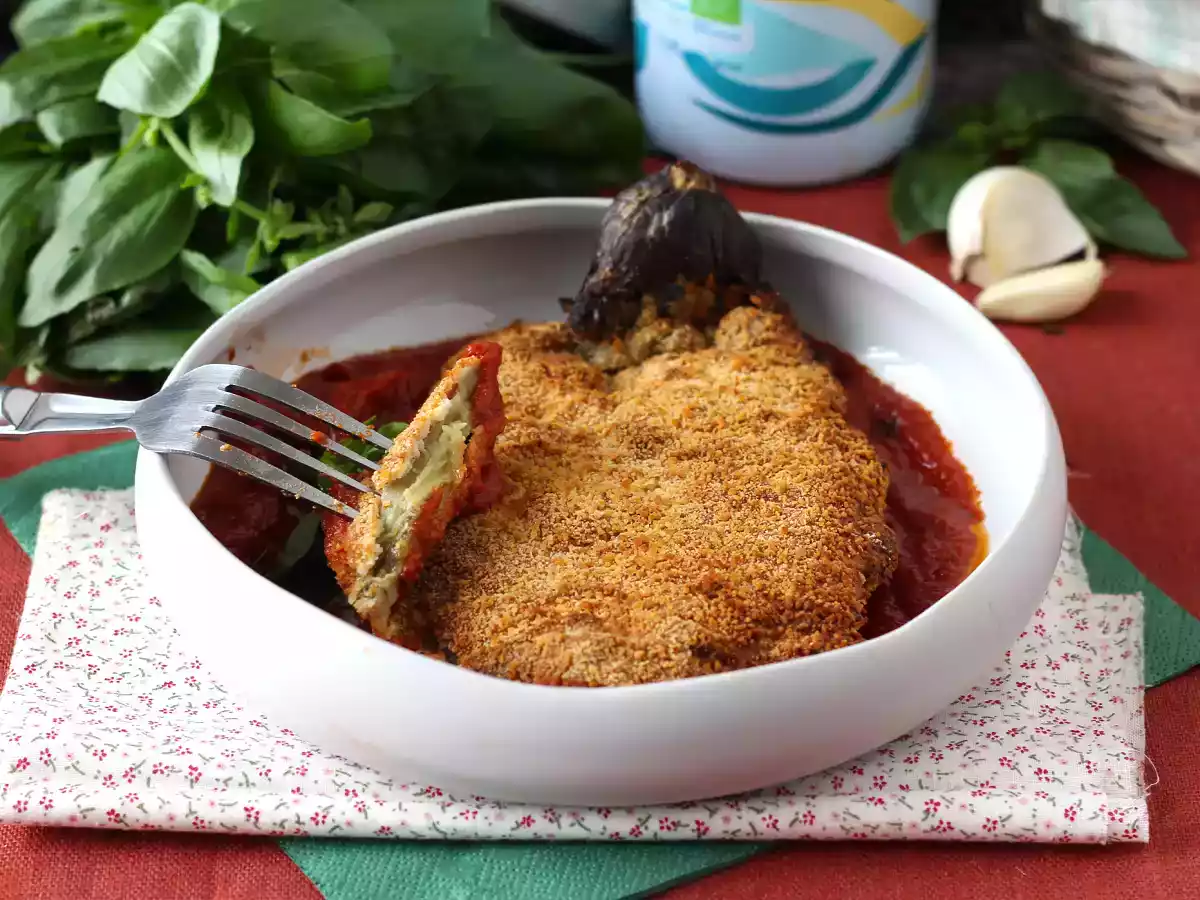 Milano usulü ekmekli patlıcan ama vejetaryen - Havalı Fritözde pişirme