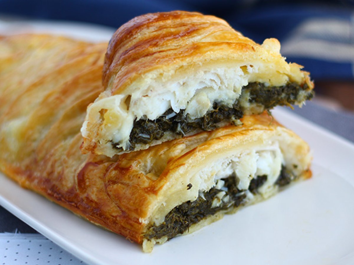 Milföy hamurunda ıspanak ve mozzarella peynirli balık - fotoğraf 2
