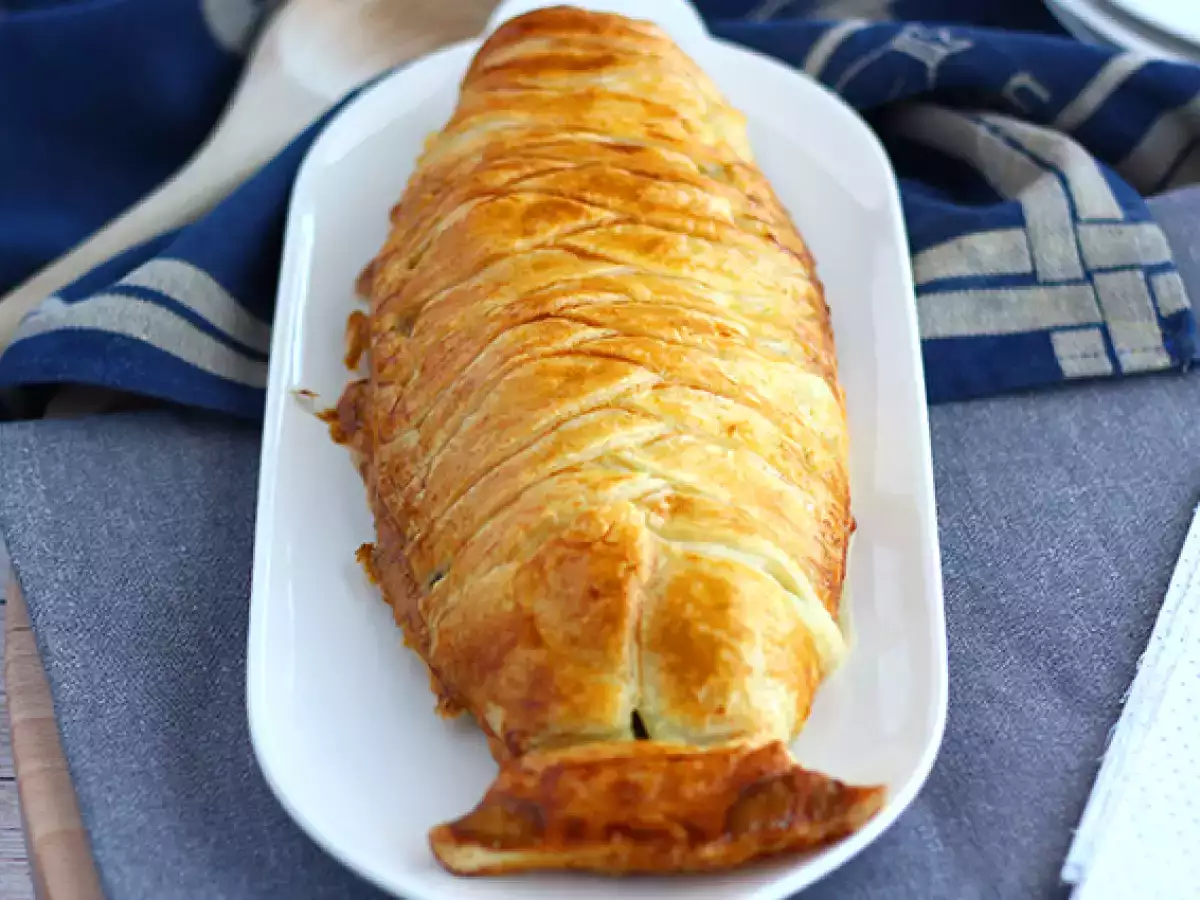 Milföy hamurunda ıspanak ve mozzarella peynirli balık - fotoğraf 4