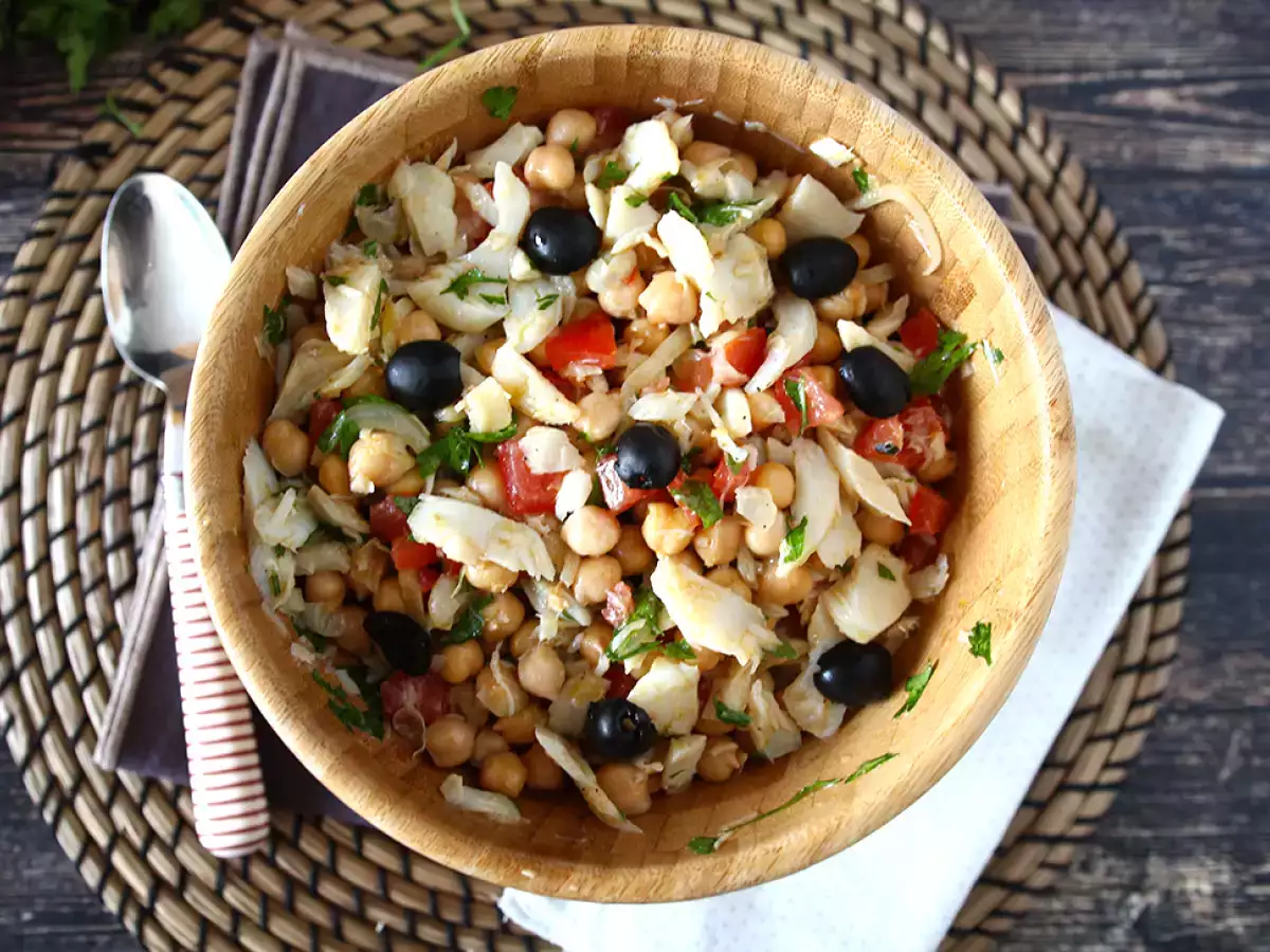 Morina balığı ile nohut salatası - fotoğraf 4