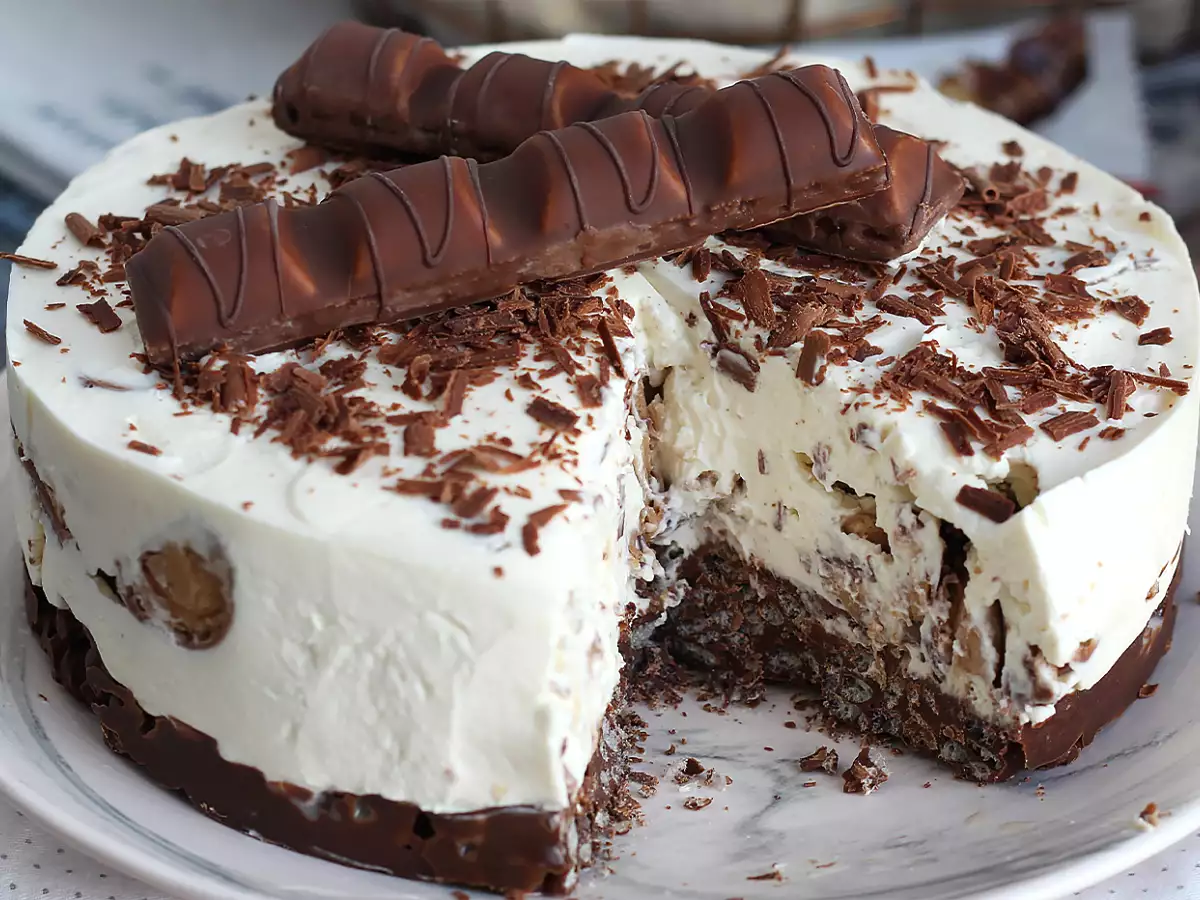 Muhteşem, pişmeyen Kinder Bueno cheesecake - fotoğraf 3