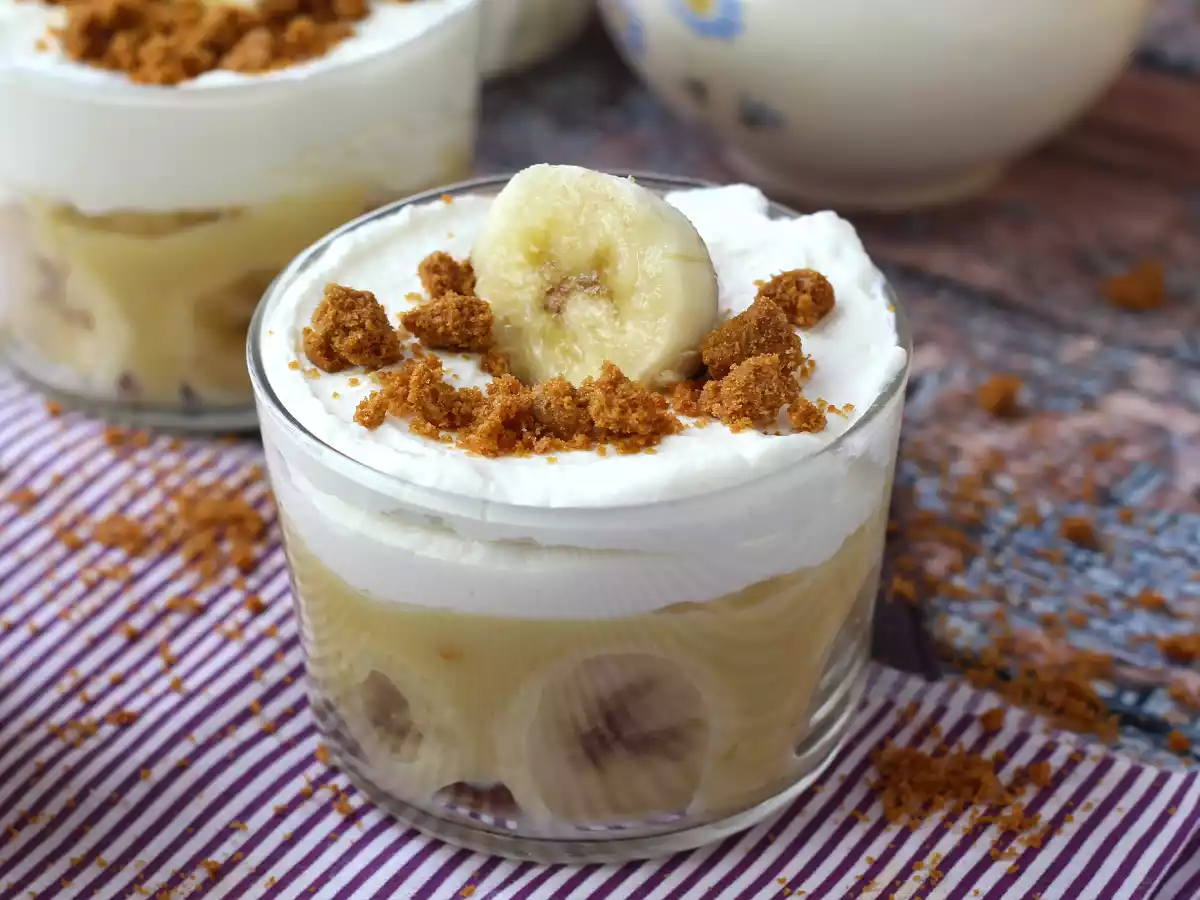 Muz ve karamel hayranları için Banoffee tarzı bardaklar - fotoğraf 4