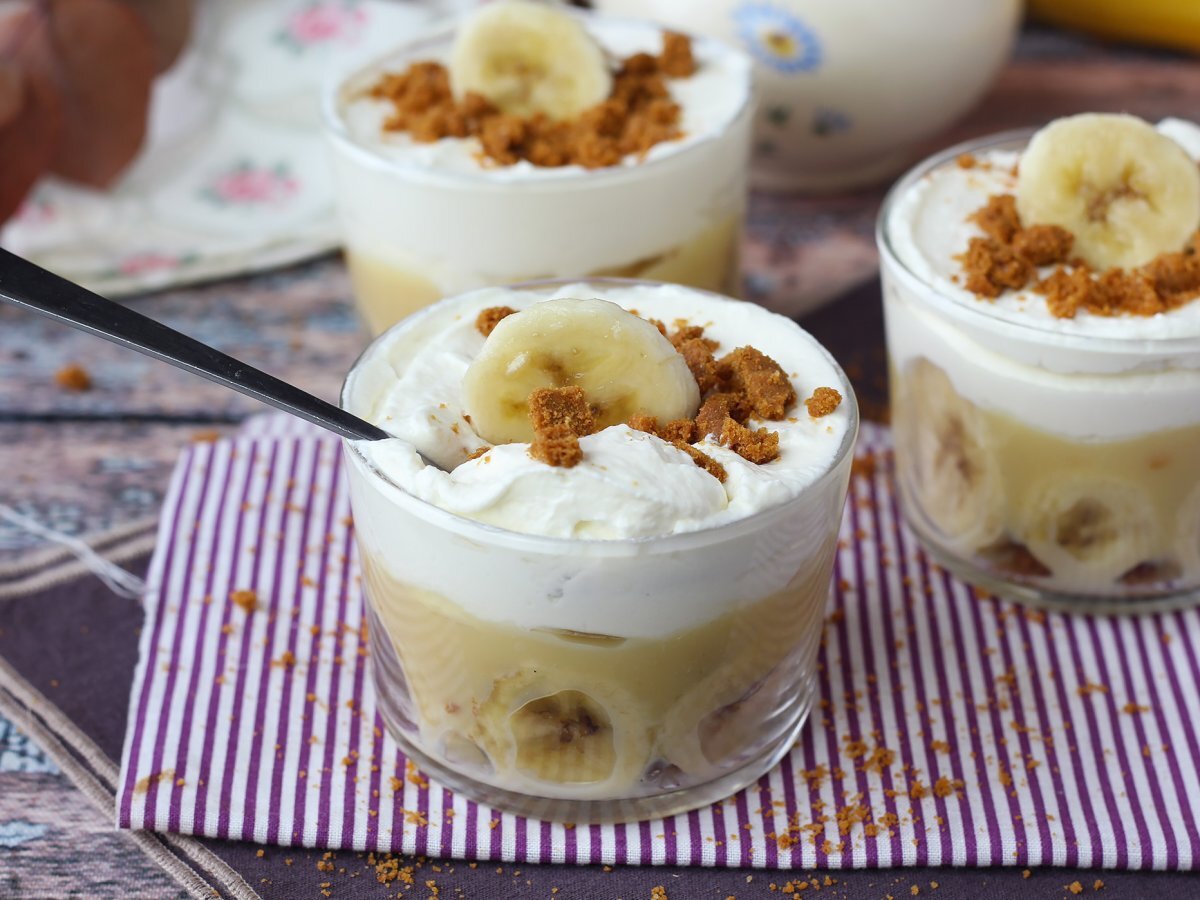 Muz ve karamel hayranları için Banoffee tarzı bardaklar - fotoğraf 5