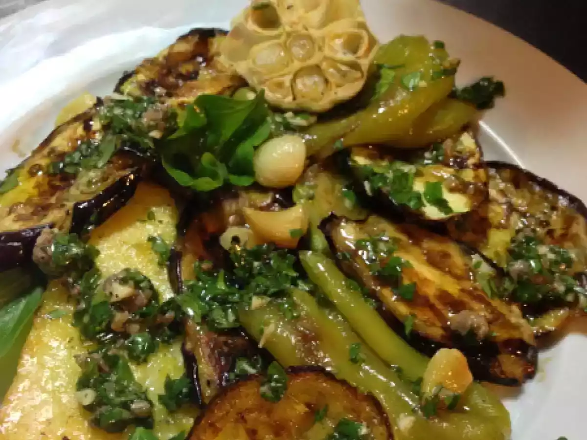 Odun fırınından sebze & polenta