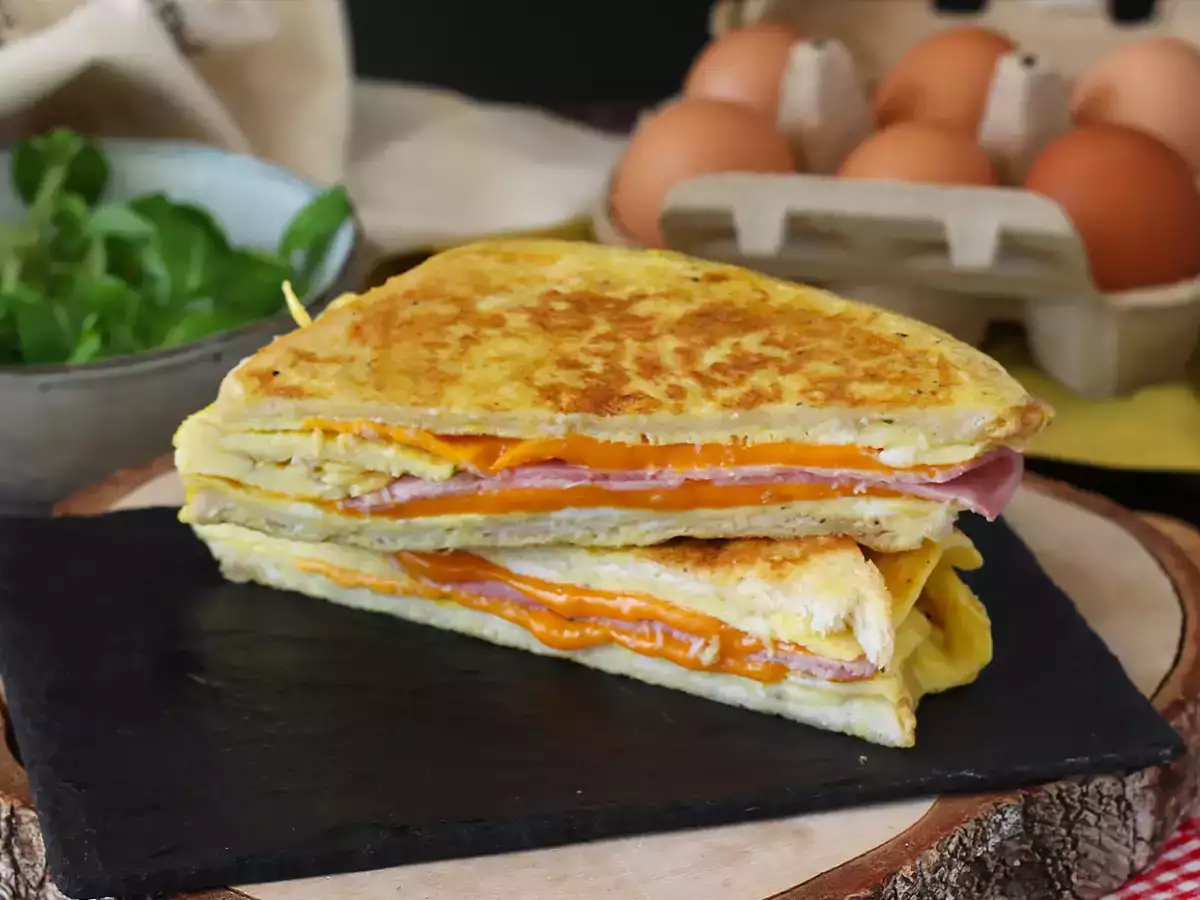 Omletli sandviç - Fransız tostlu omletli sandviç - Yumurtalı sandviç hack