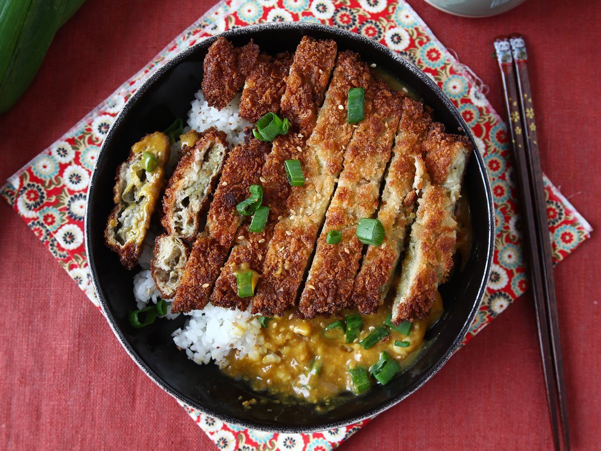 Panko ekmek kırıntıları ile ekmekli patlıcan, katsu tarzı Japon körisi ama vejetaryen - fotoğraf 2