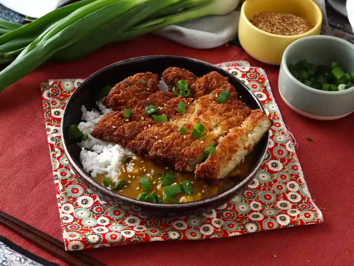 Panko ekmek kırıntıları ile ekmekli patlıcan, katsu tarzı Japon körisi ama vejetaryen - fotoğraf 6