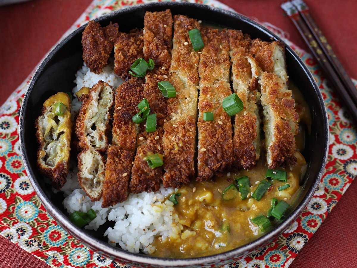 Panko ekmek kırıntıları ile ekmekli patlıcan, katsu tarzı Japon körisi ama vejetaryen - fotoğraf 8