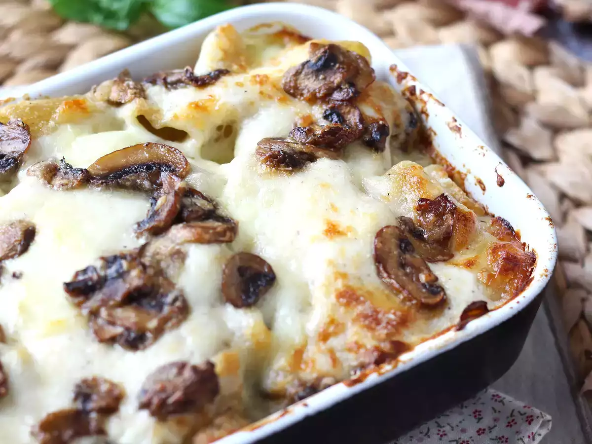 Pasta al forno ai funghi: Sonbahar için mükemmel kremalı ve lifli tarif - fotoğraf 2