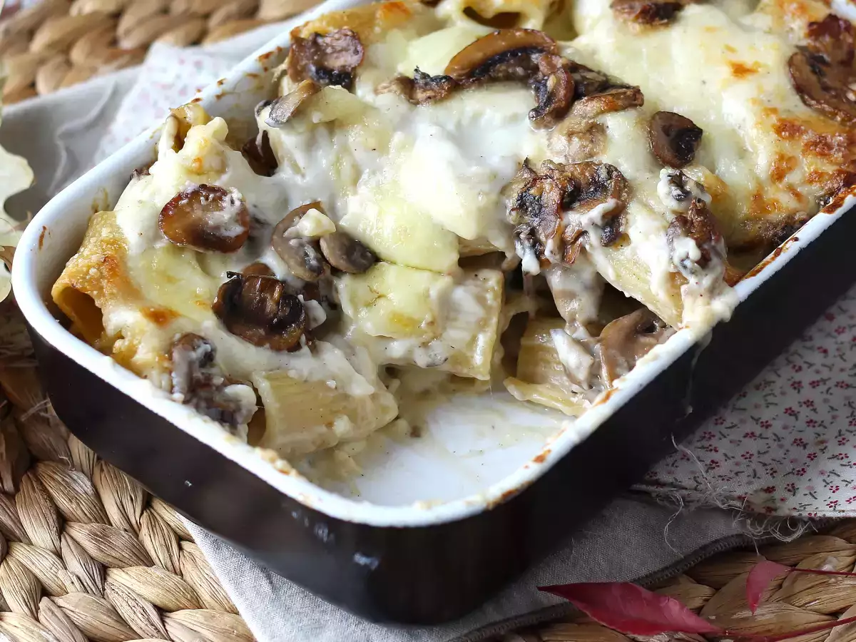 Pasta al forno ai funghi: Sonbahar için mükemmel kremalı ve lifli tarif - fotoğraf 3