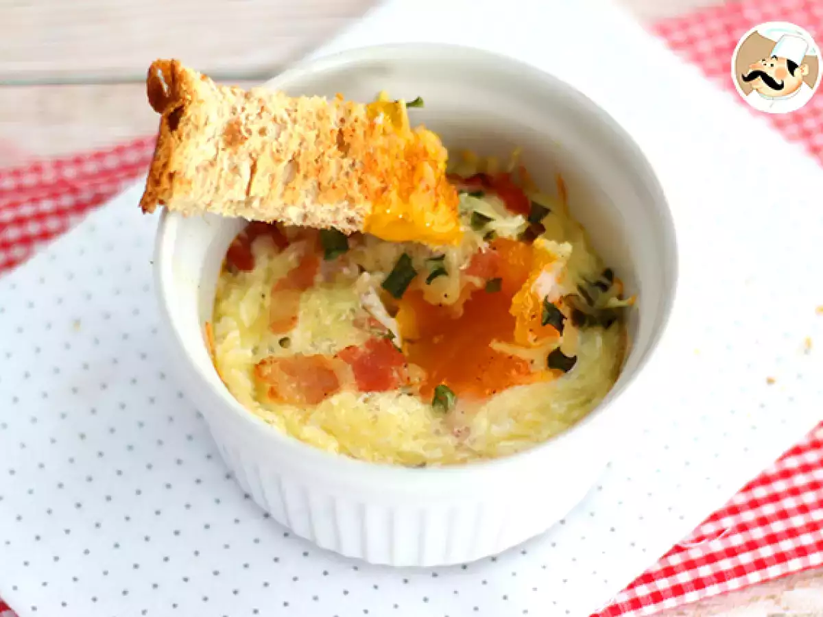 Pastırma ve frenk soğanlı cocotte oeufs, hızlı bir tarif - fotoğraf 2