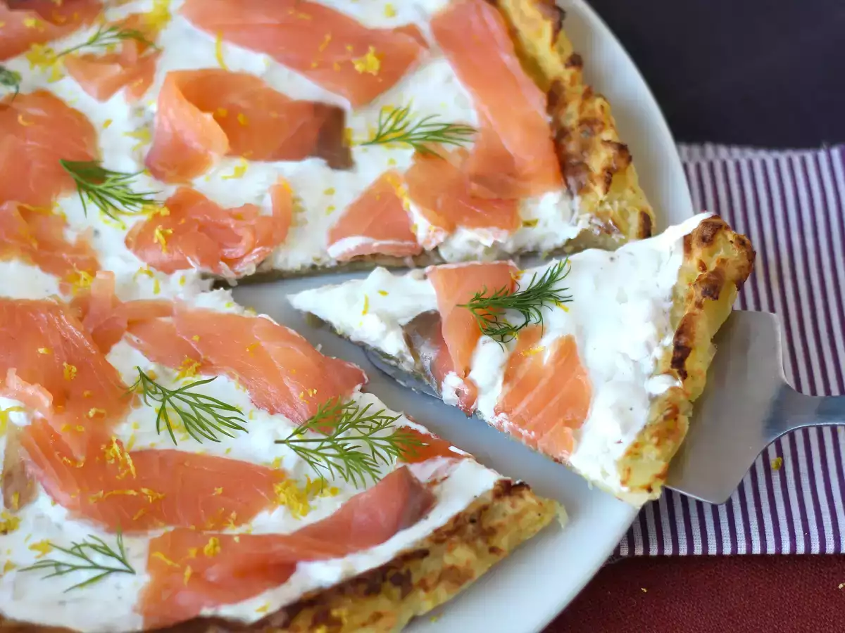 Patates tabanlı somon fümeli tart - fotoğraf 3