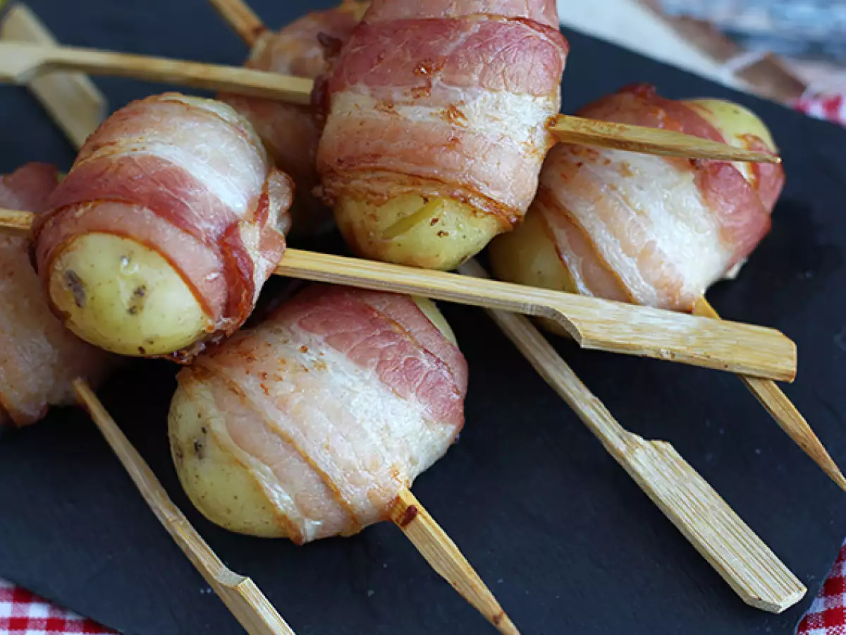 Patatesli ve Füme Baconlı Aperatif Şişler - fotoğraf 4