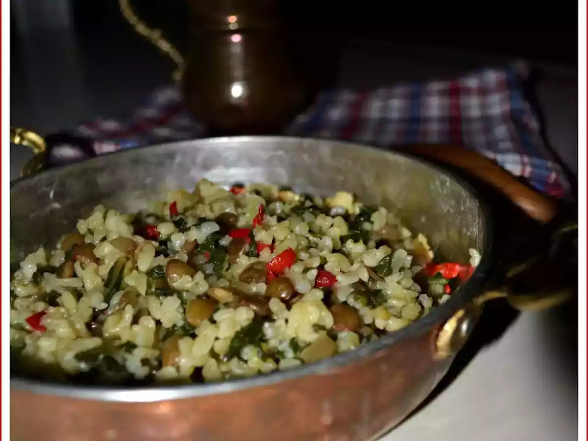 PAZILI MERCİMEKLİ BULGUR PİLAVI