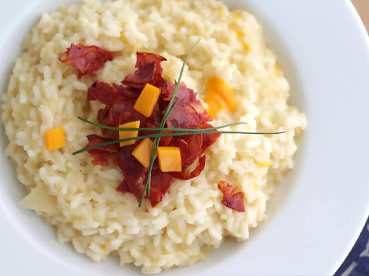 Peynirli ve chorizolu risotto