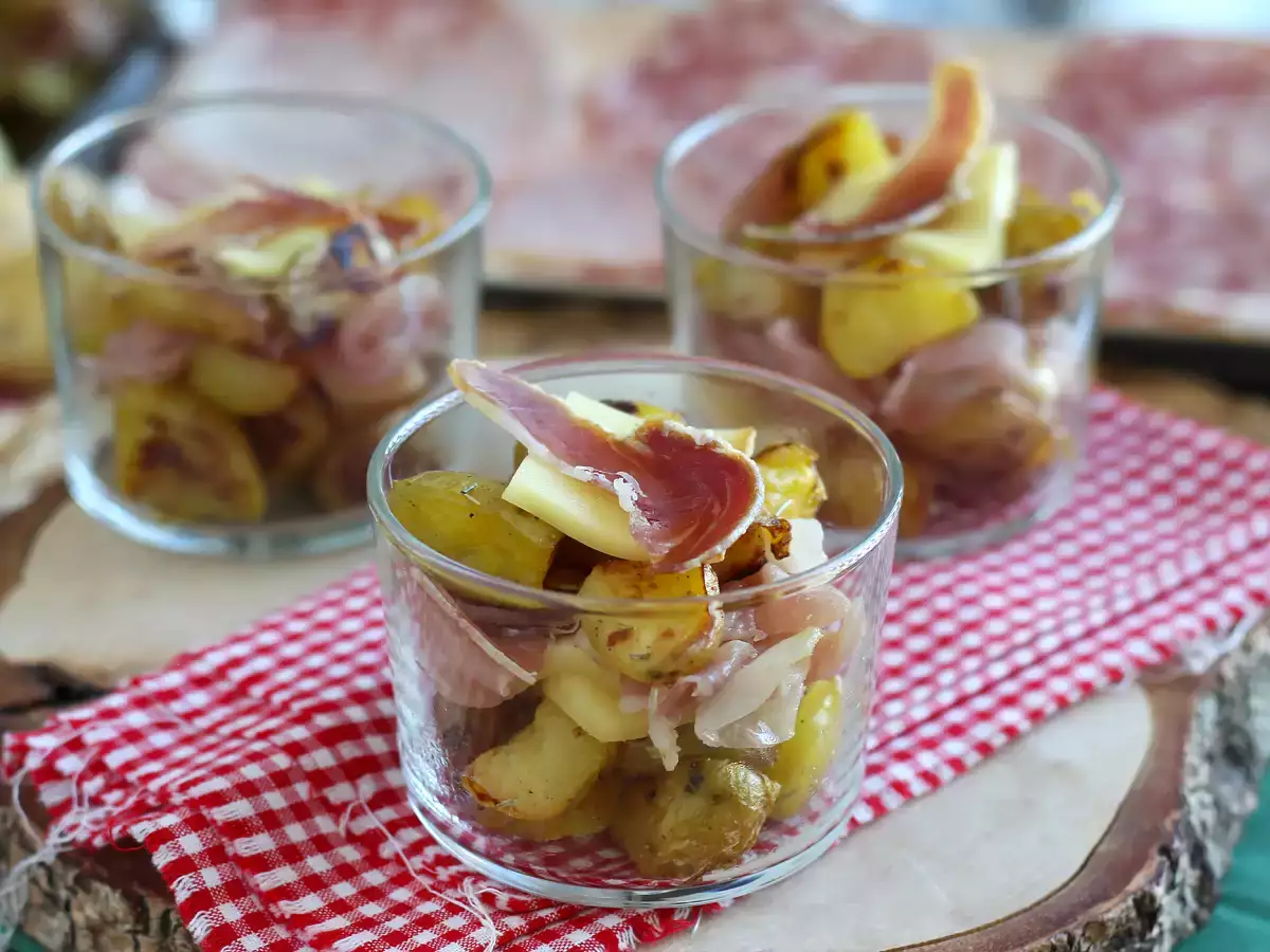 Raclette verrines (cihazsız): aperatif olarak bile tadını çıkarmak için - fotoğraf 3