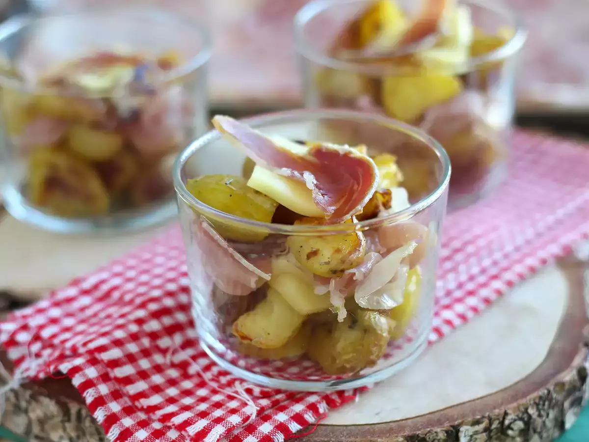 Raclette verrines (cihazsız): aperatif olarak bile tadını çıkarmak için - fotoğraf 5