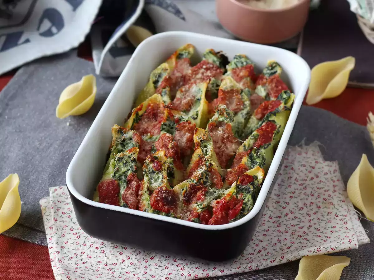 Ricotta ve Ispanak Dolgulu Conchiglioni: Fırında Pişen Karşı Konulmaz Bir Vejetaryen Yemek
