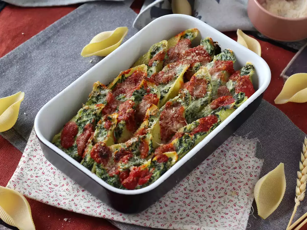 Ricotta ve Ispanak Dolgulu Conchiglioni: Fırında Pişen Karşı Konulmaz Bir Vejetaryen Yemek - fotoğraf 5