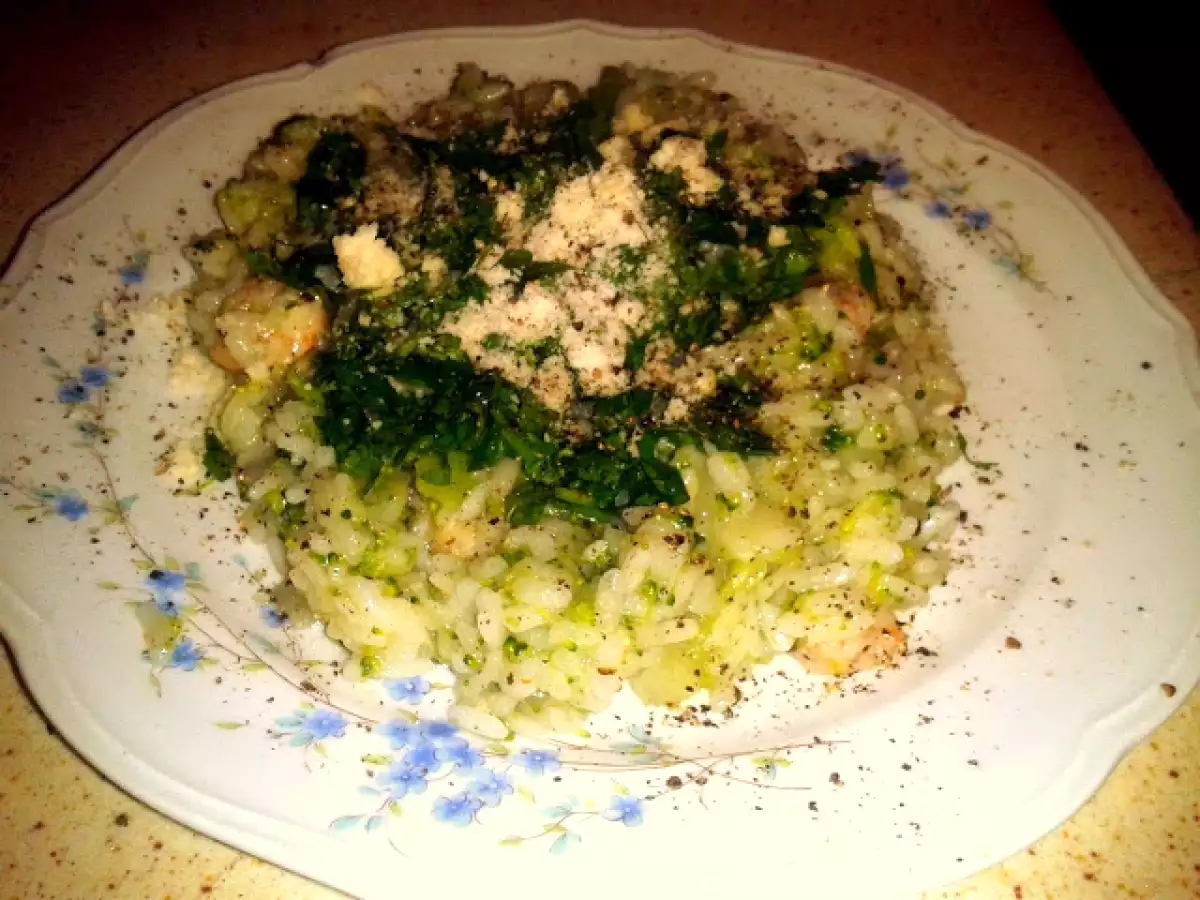 Risotto sebzeli, karidesli