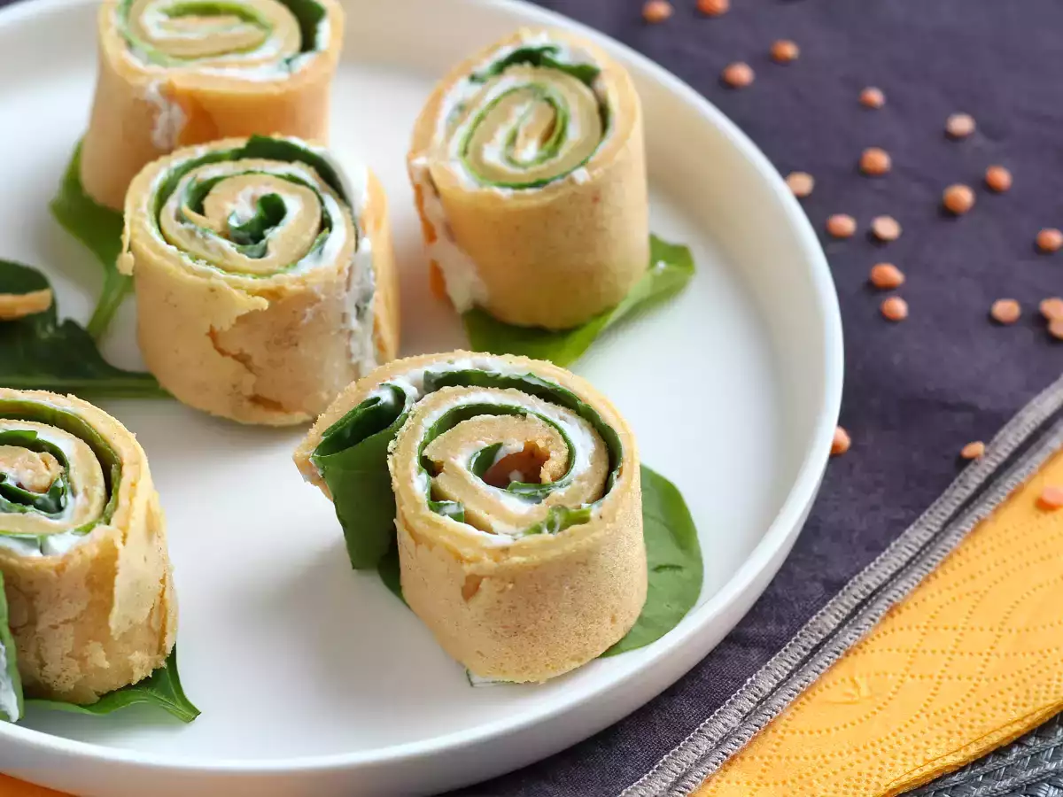 Sadece 2 malzemeli kırmızı mercimekli krep